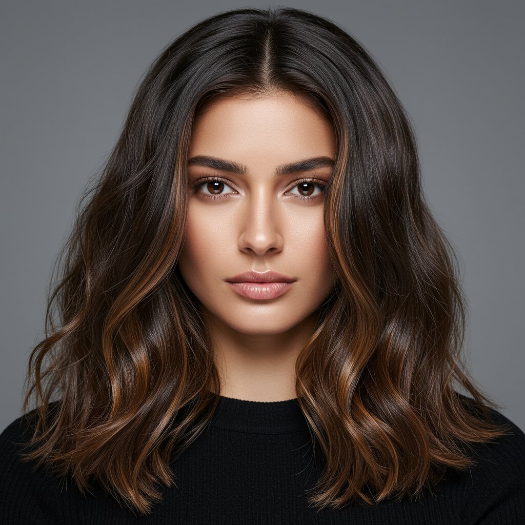Espresso Brunette With Caramel Balayage