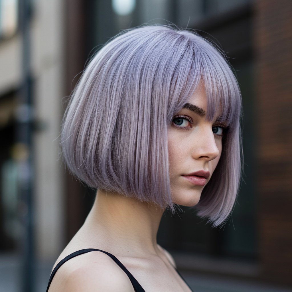 Sophisticated Smoky Lavender Haze Hair