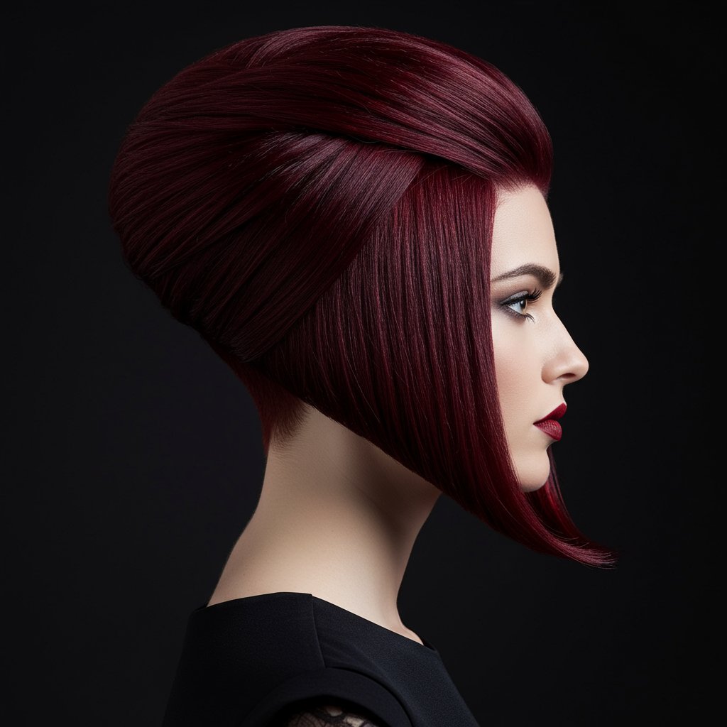 Dramatic Inverted Bob Profile
