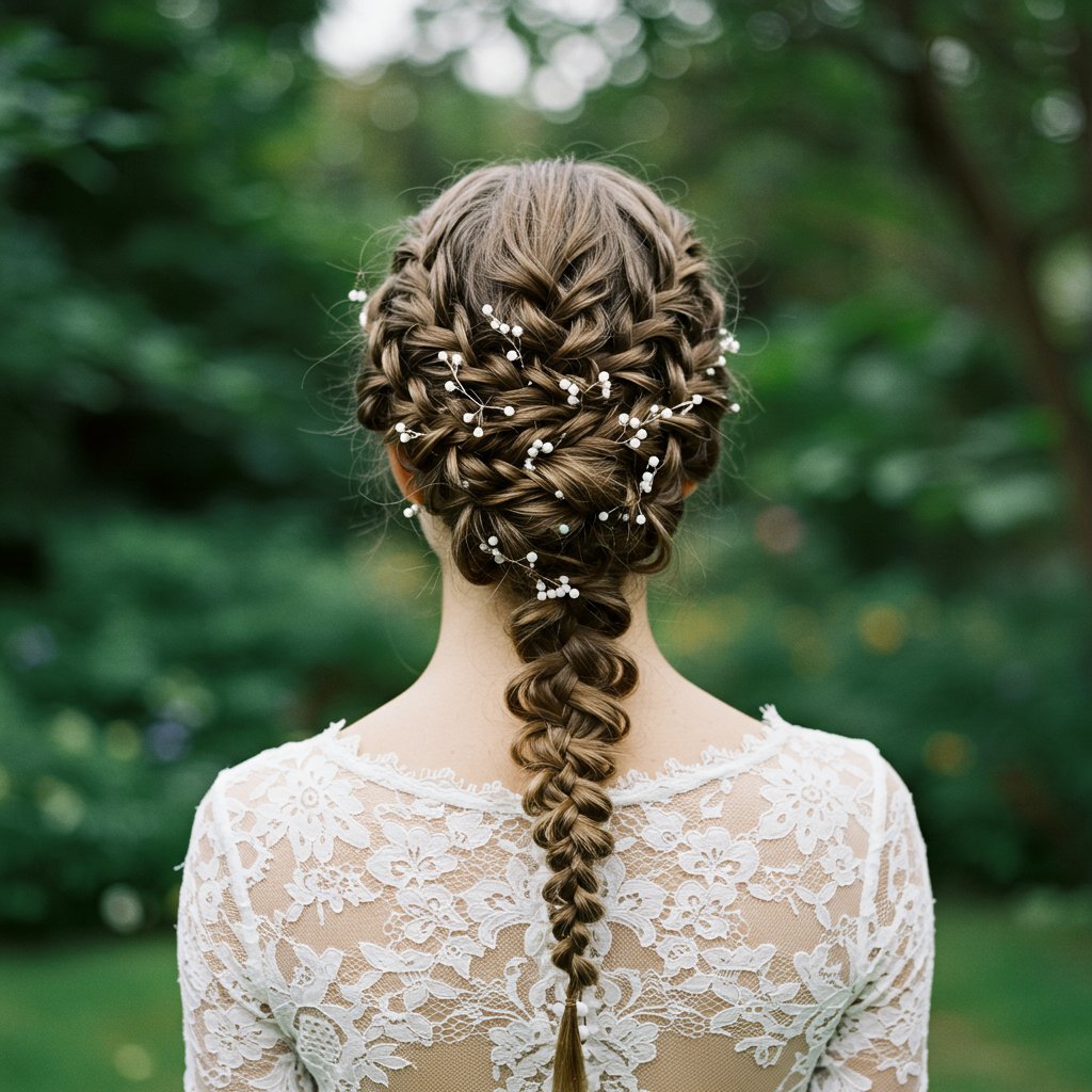 Bride-With-Intricate-Braided-Updo-With-Pearls
