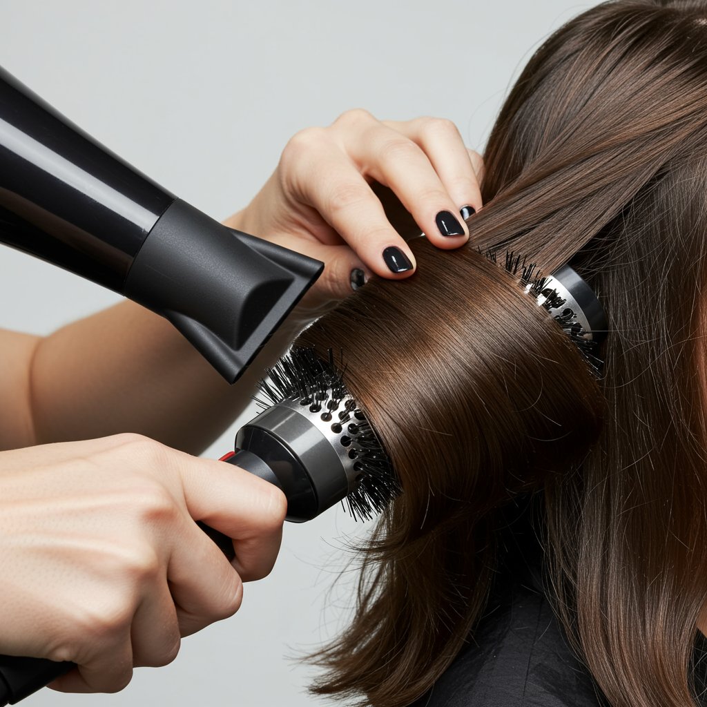 Styling-Butterfly-Hair-With-Round-Brush