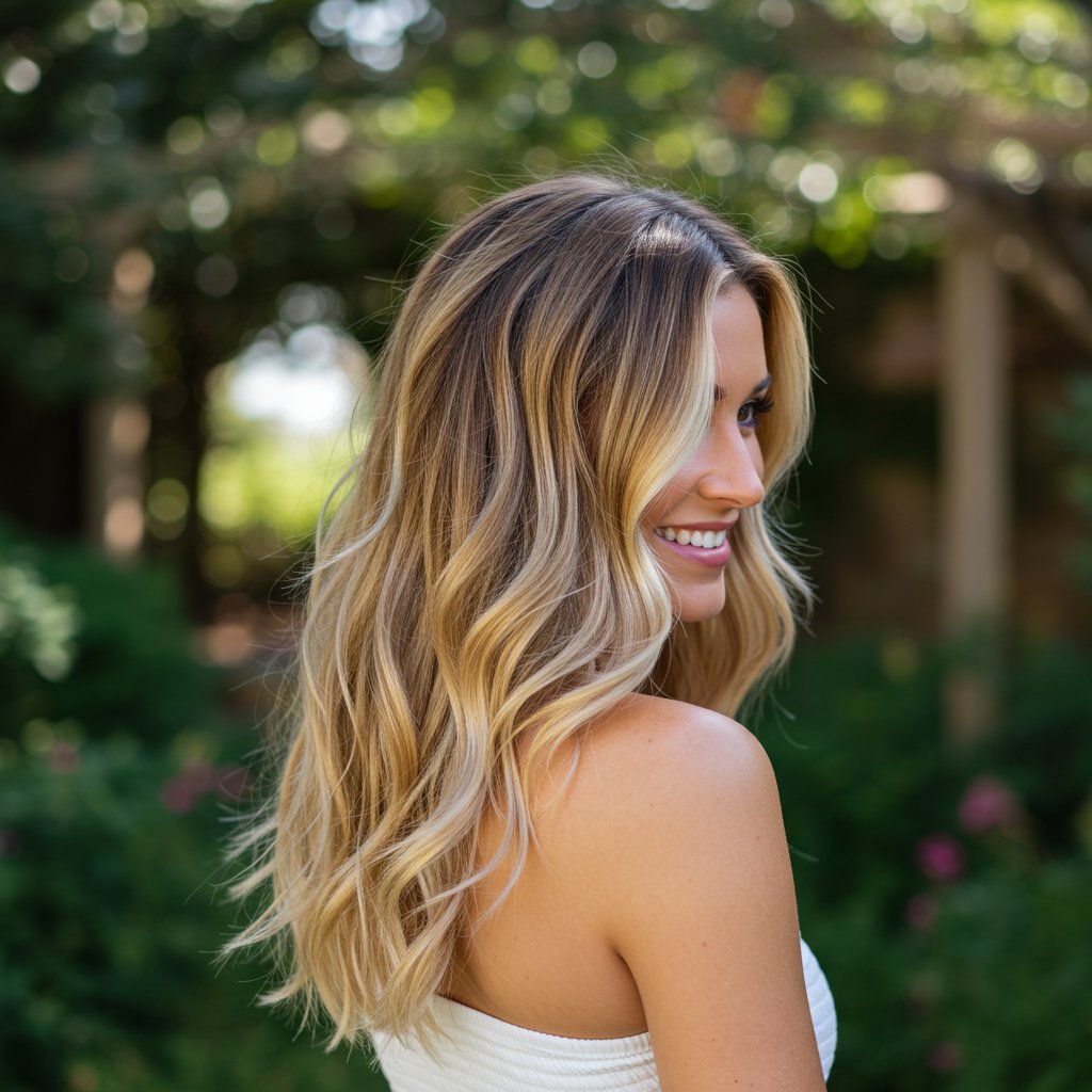 Woman-With-Sun-Kissed-Blonde-Balayage