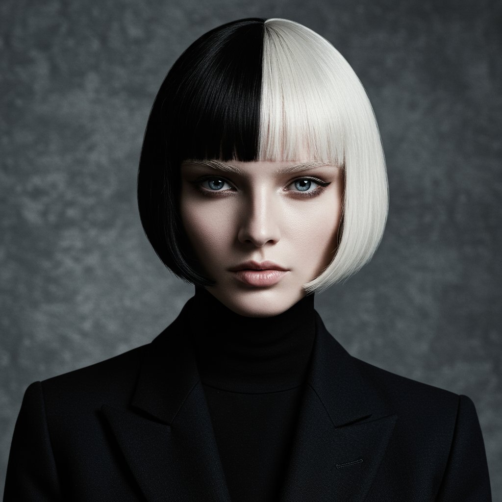 High-Fashion-Monochrome-Split-Dye-Portrait
