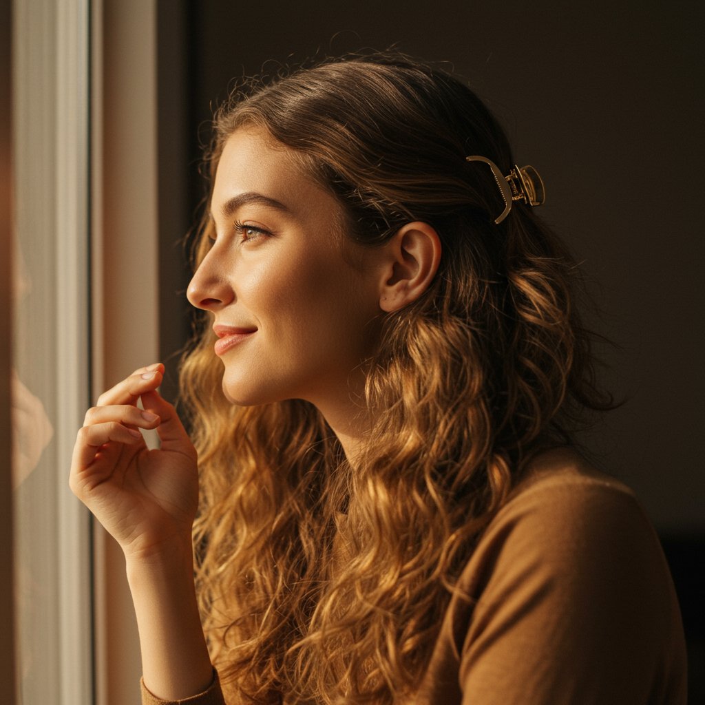 Confident Woman With Simple Hair Accessory