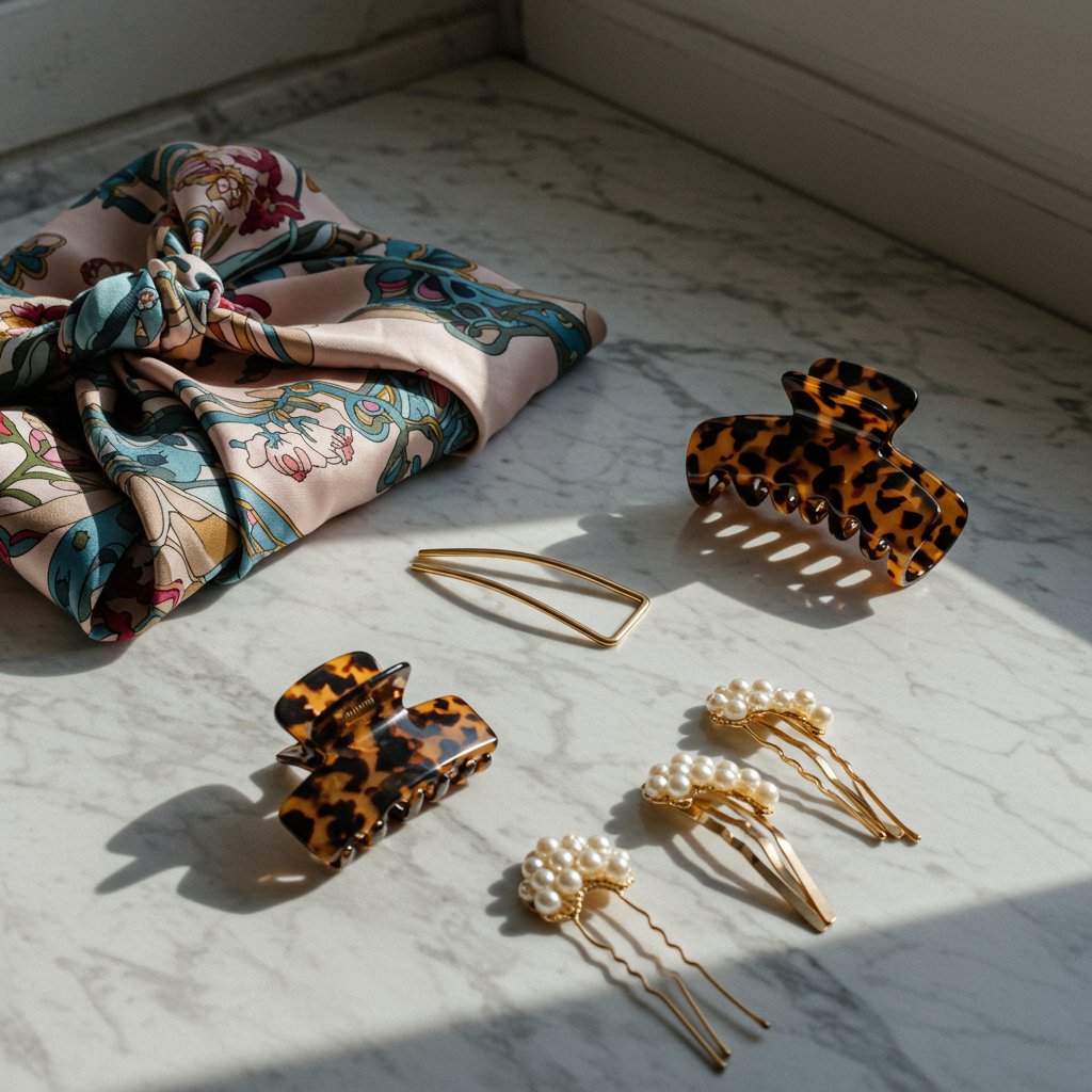 Hair Accessories Flatlay Vanity