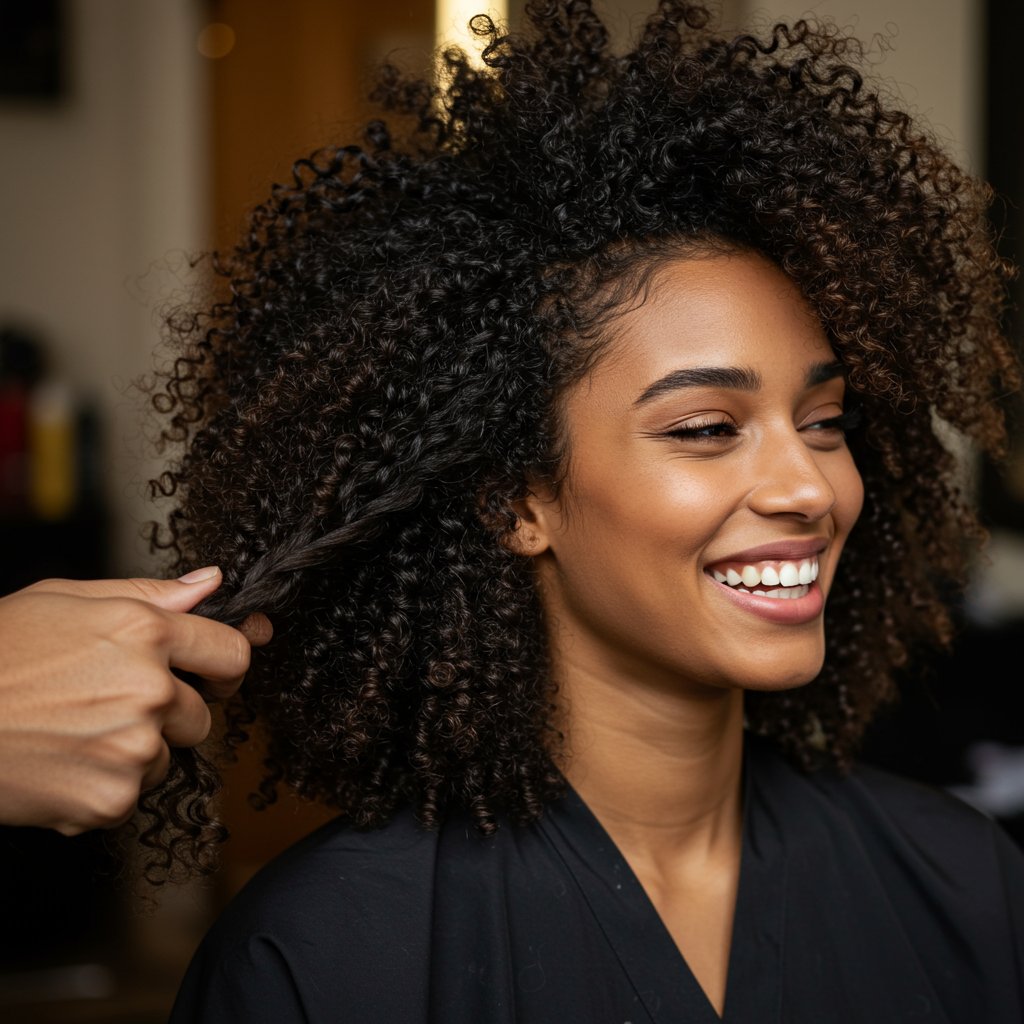 Stylist-Performing-Twist-Cut-On-Curly-Hair