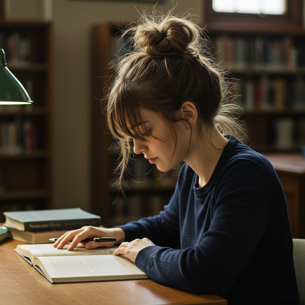 Student-With-Messy-Chic-Top-Knot