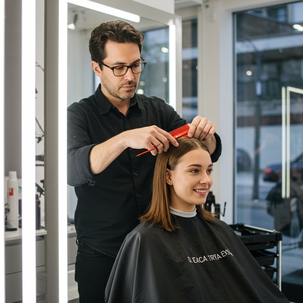 Stylist-Finishing-A-Fresh-Haircut-On-Student