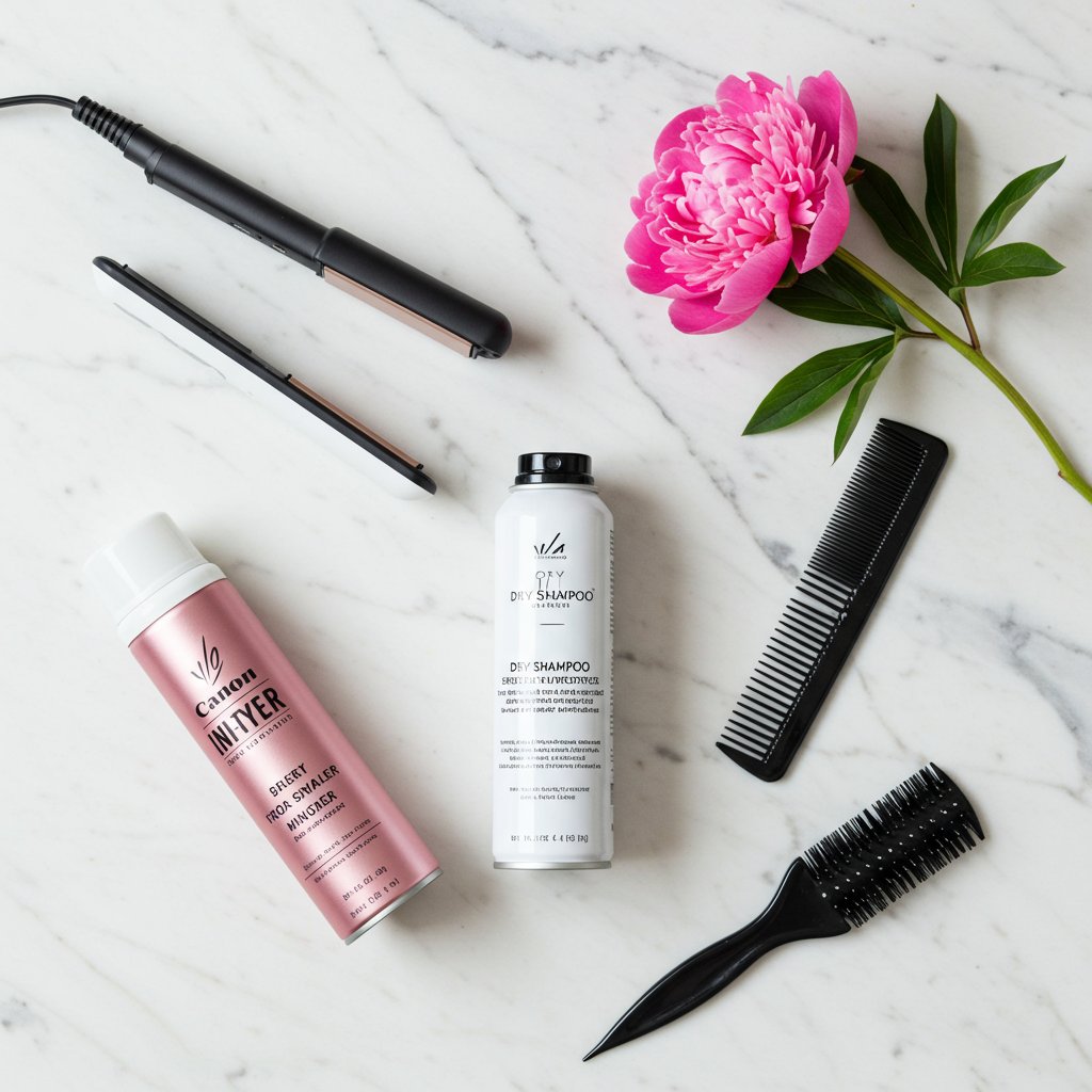 Flat Lay Of Bang Styling Tools
