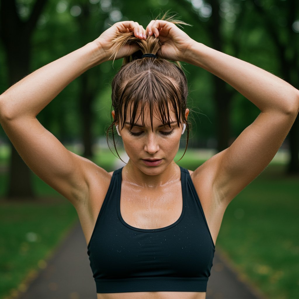 Woman With Wispy Bangs In Active Lifestyle Setting
