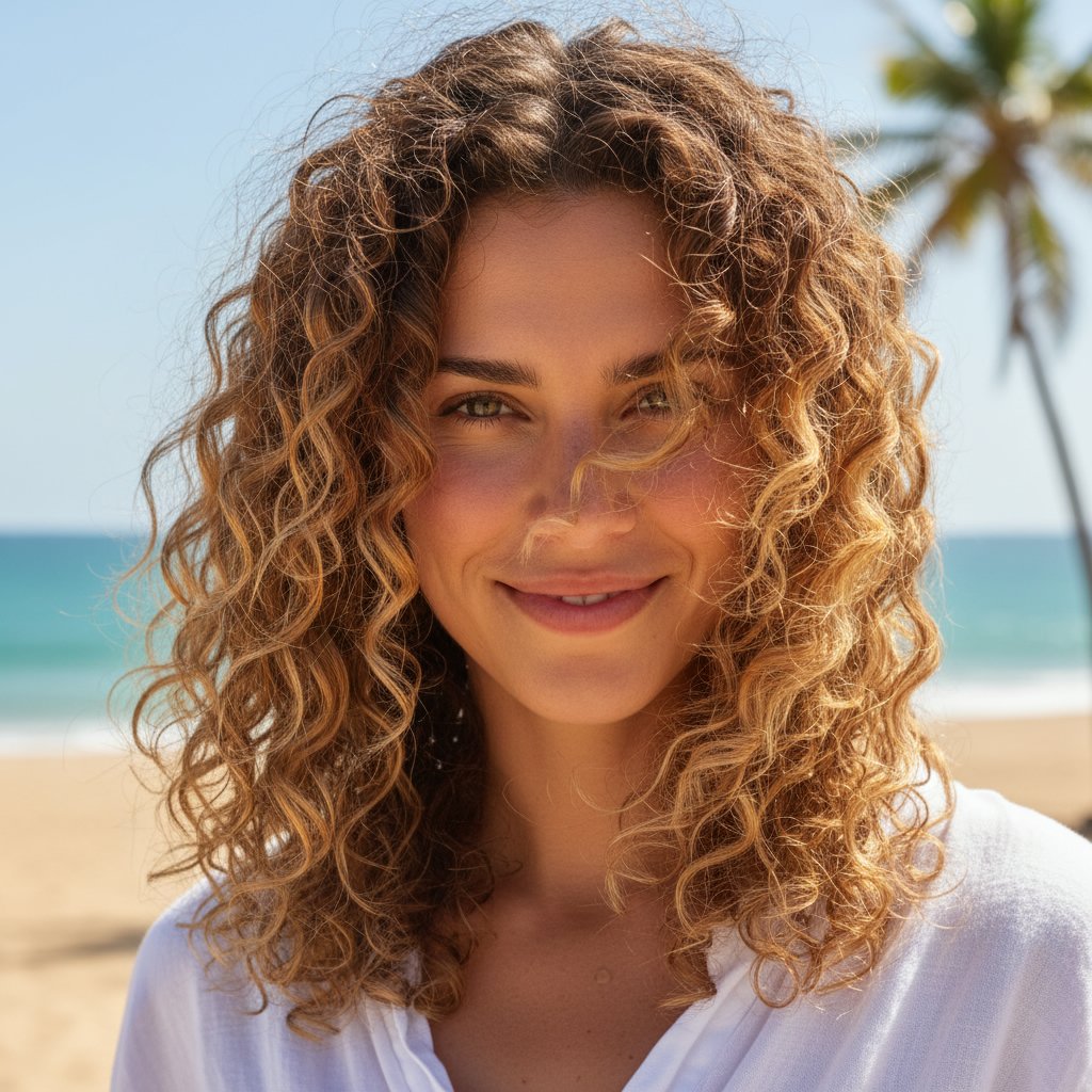 Natural Curls Meet Beach Waves