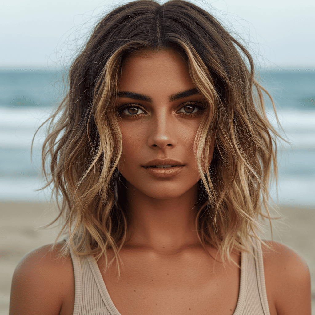 Beach Waves Balayage Style
