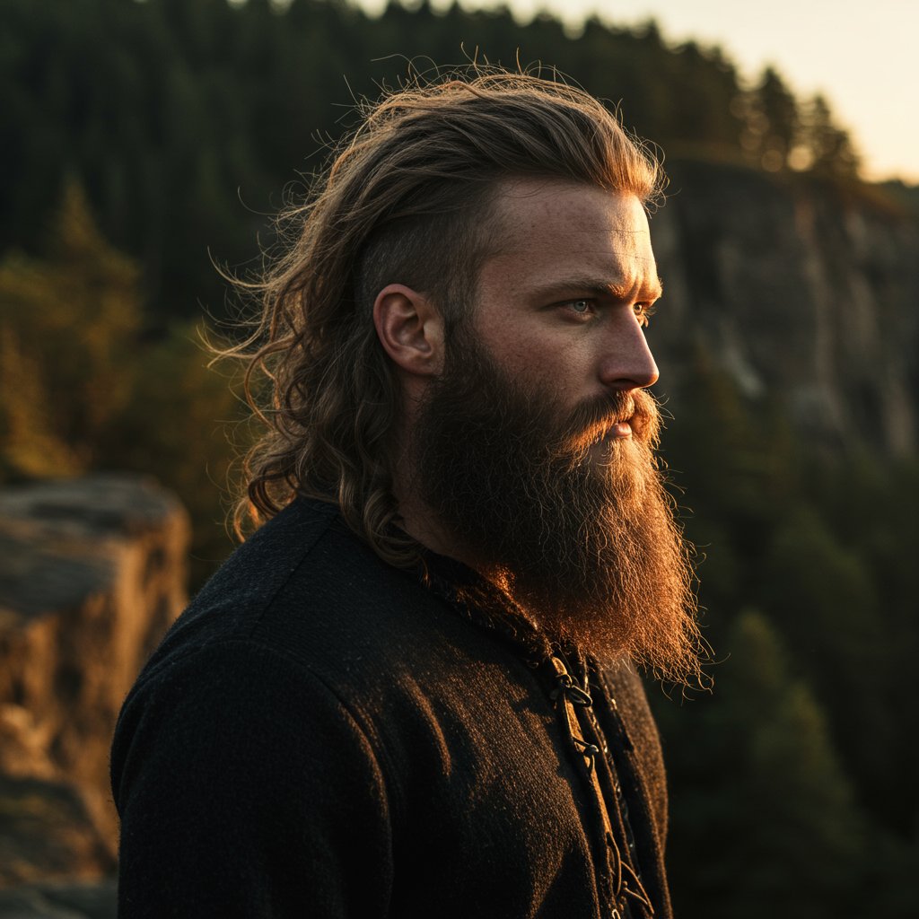 Rugged-Man-With-Long-Hair-And-Viking-Beard