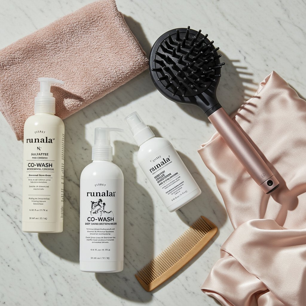 Flat Lay Textured Hair Care Products