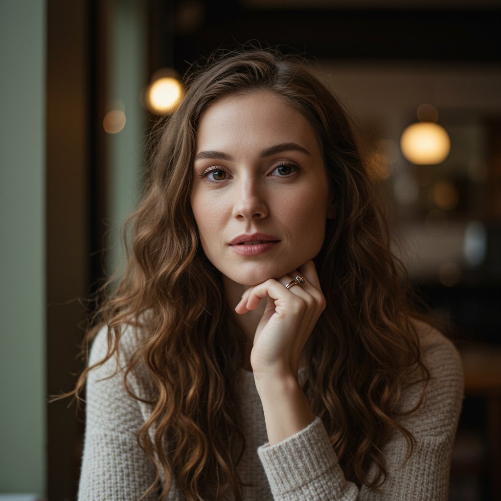 Thoughtful Woman With Natural Hair