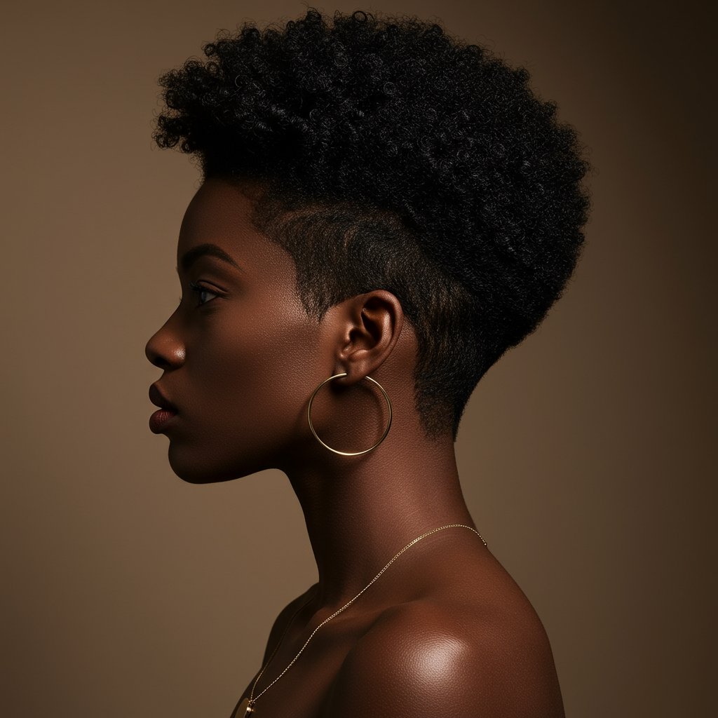 Woman With Chic Tapered Cut Type 4B Coils