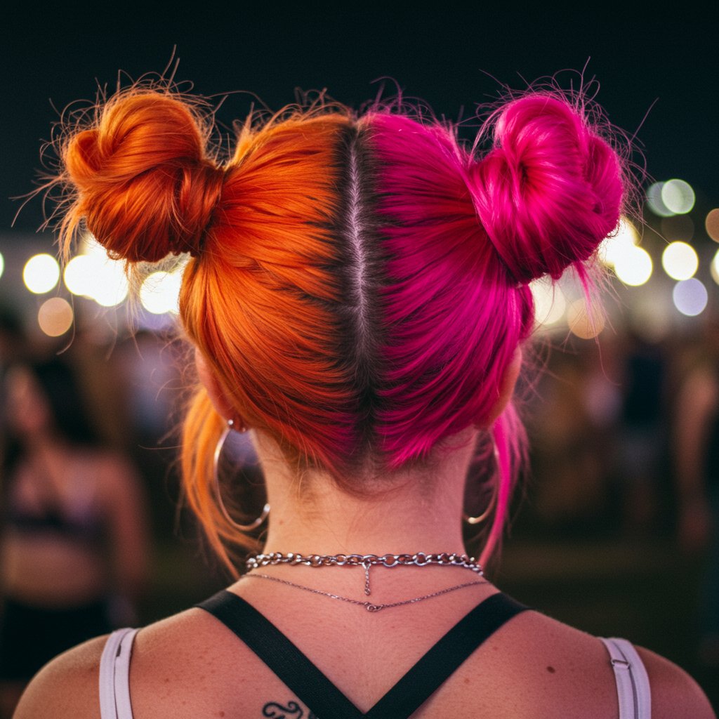 Split-Dye-Space-Buns-Updo