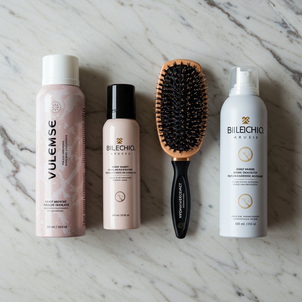 Butterfly Haircut Care Products Flatlay