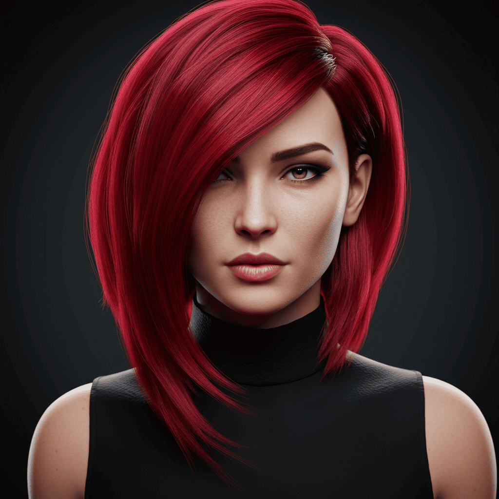 Asymmetrical Bob Vivid Red