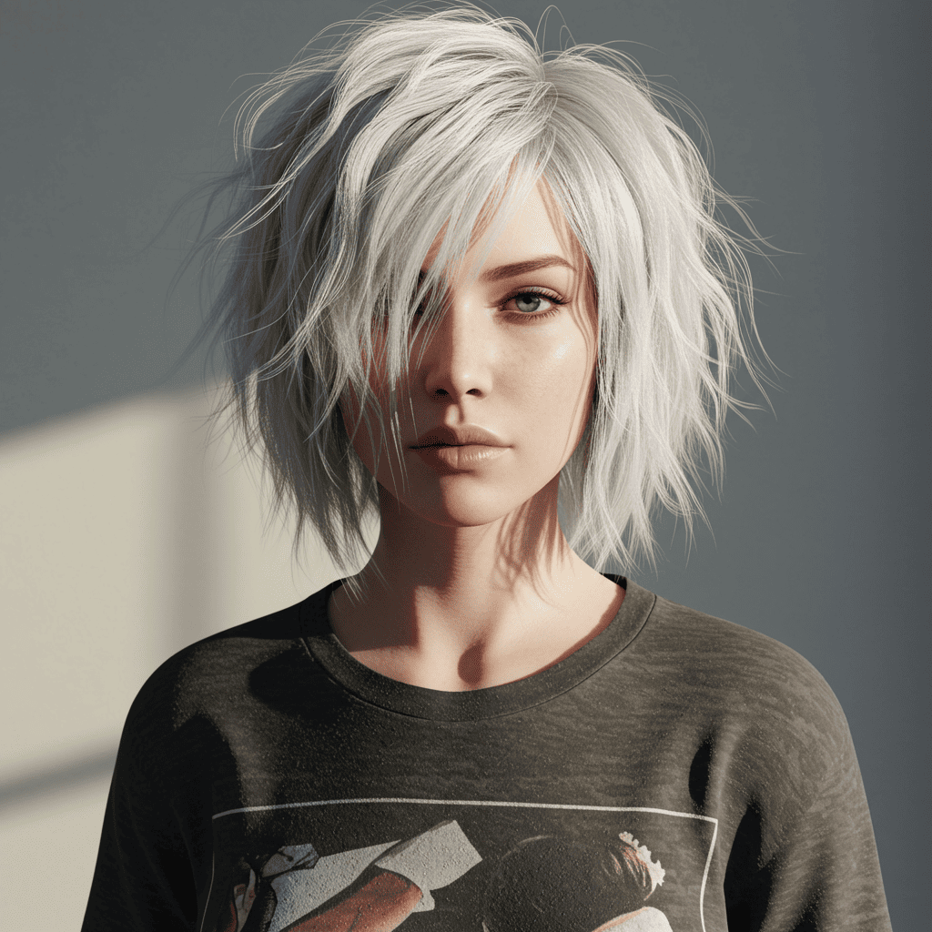 Choppy Bob Bleach Blonde