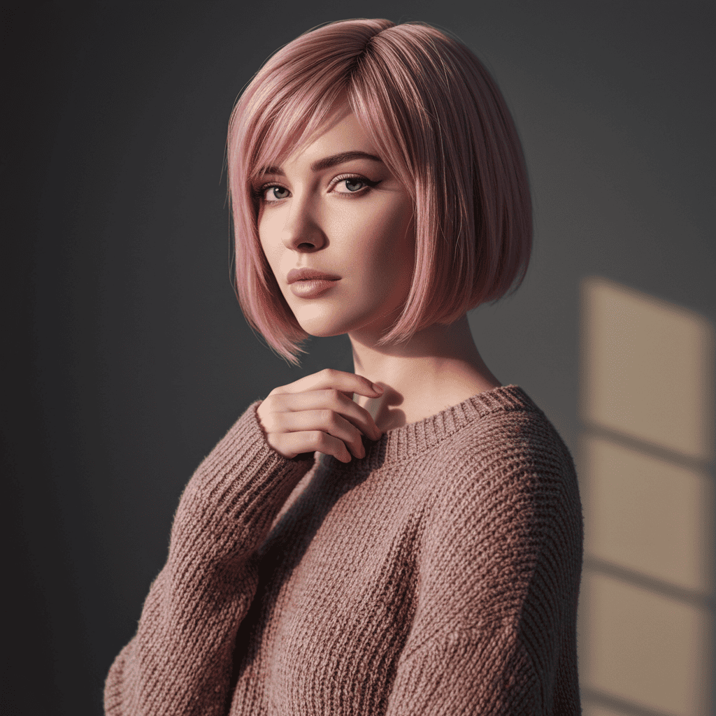 Cropped Bob Dusty Rose