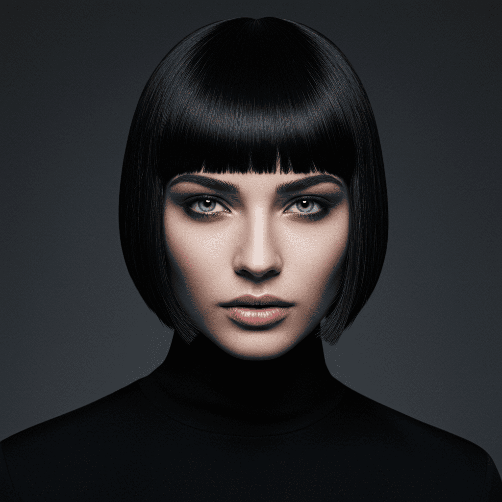 Geometric Bob Black Shine