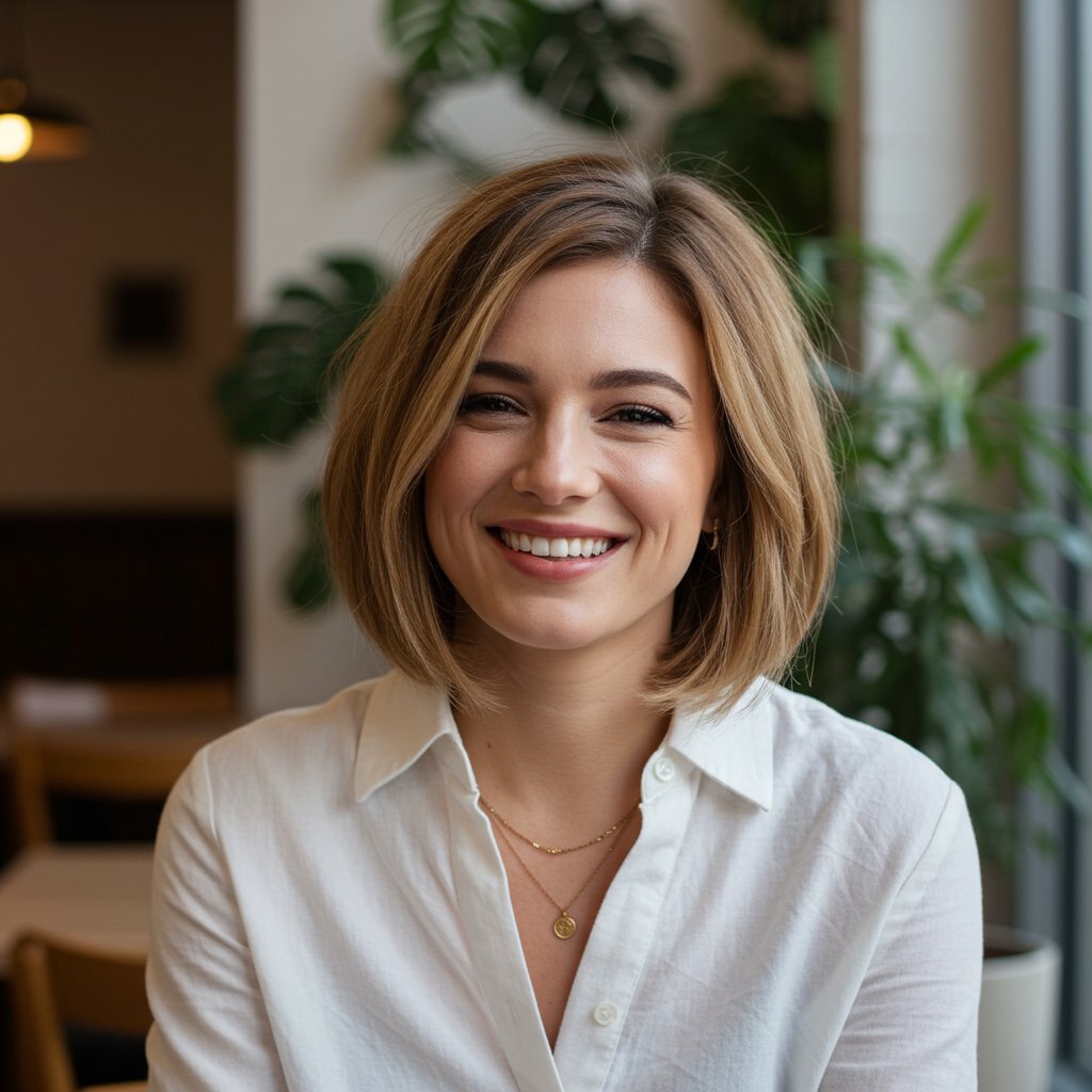 Woman-With-Flattering-Bob-For-Heart-Shaped-Face