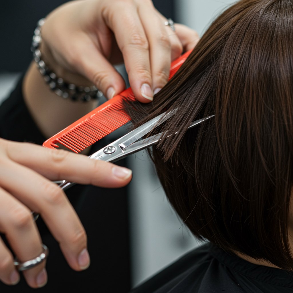 Stylist-Crafting-Textured-Bob