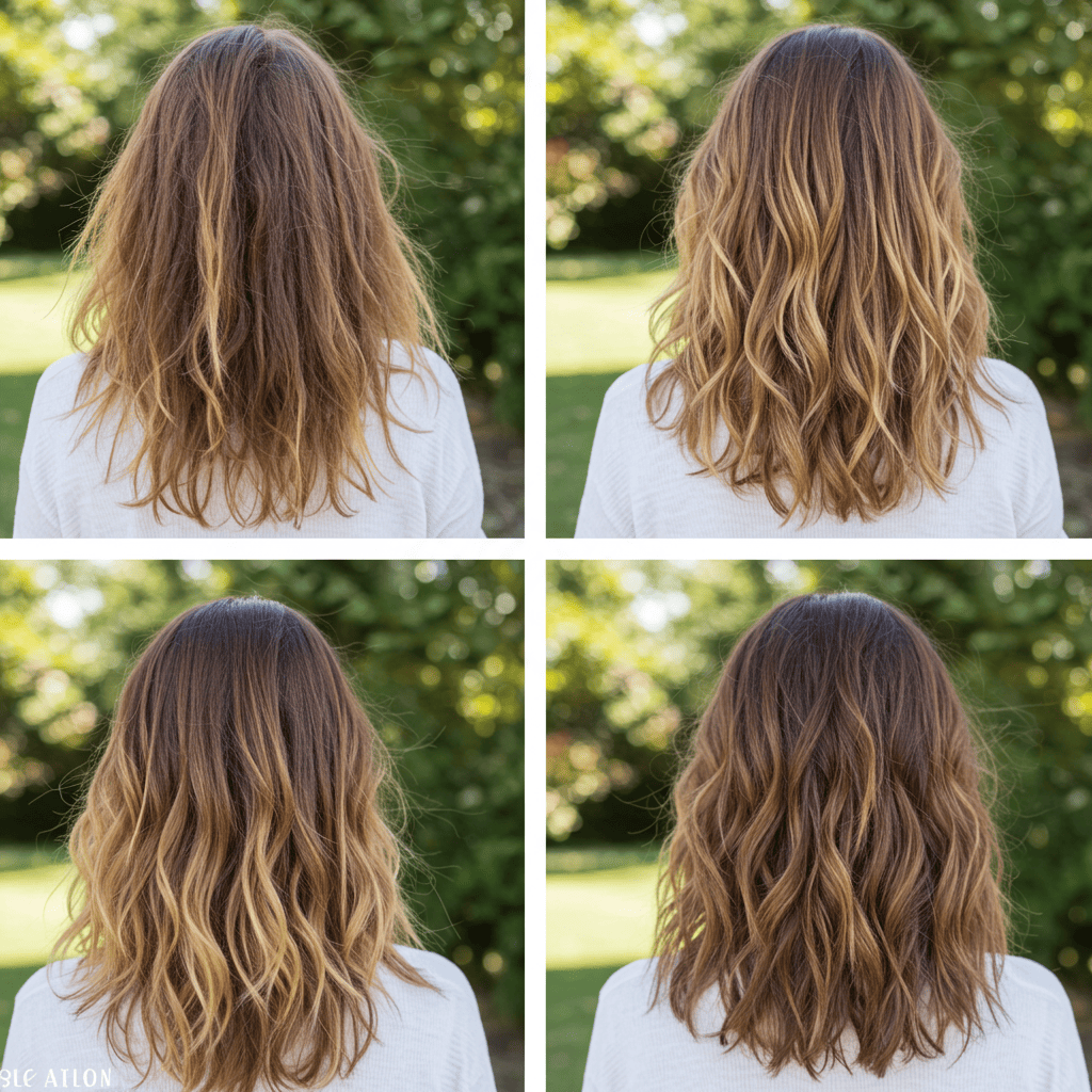 Before and after fixing common boho wave problems