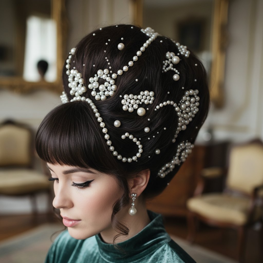 Bouffant with Pearls