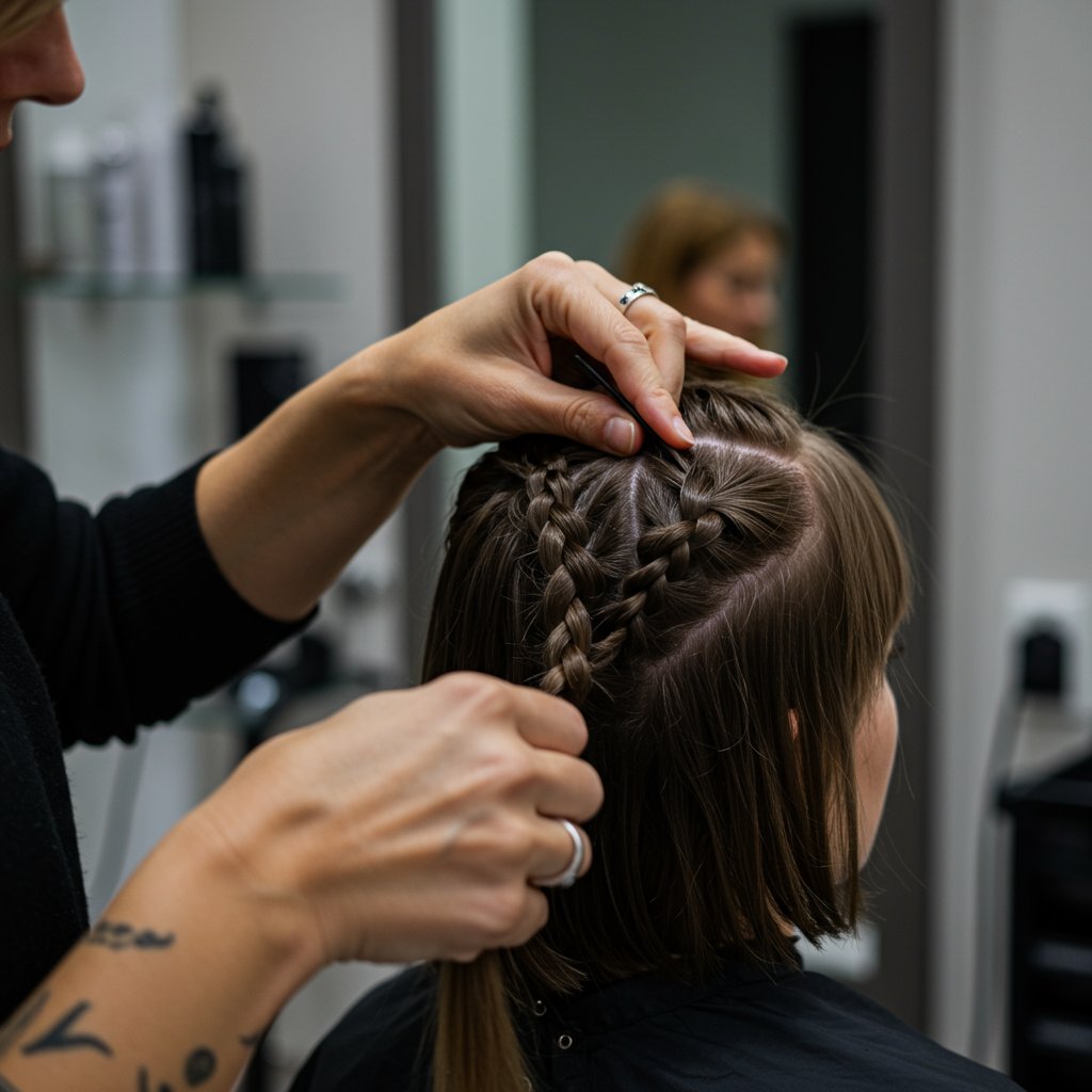 Hairstylist Installing Box Braids