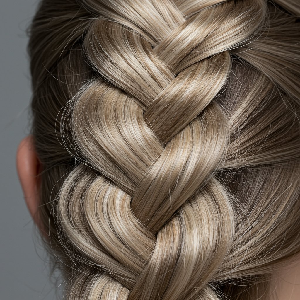 Close Up Of Perfect Dutch Braid