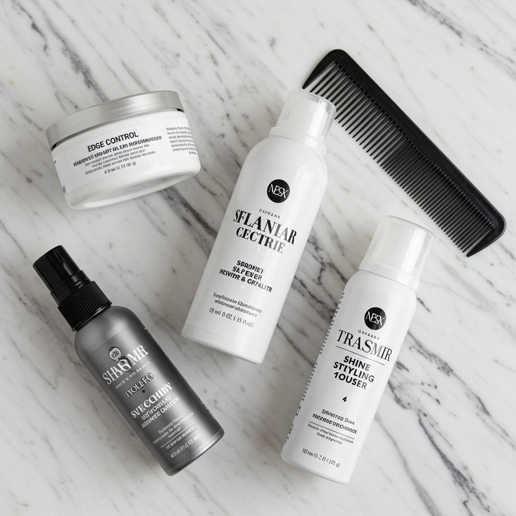 Flat Lay Of Braiding Hair Products