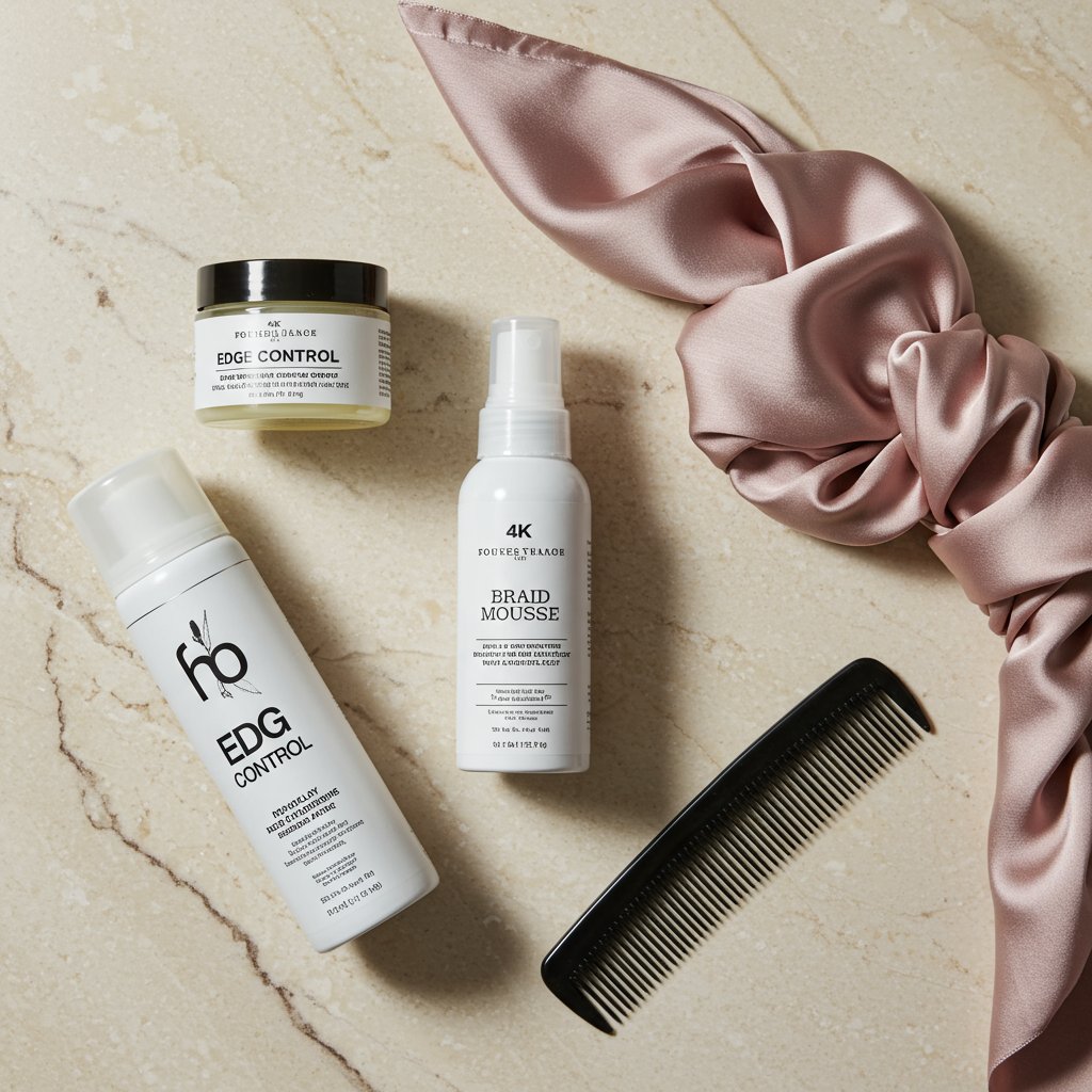 Flat Lay Of Braid Care Products