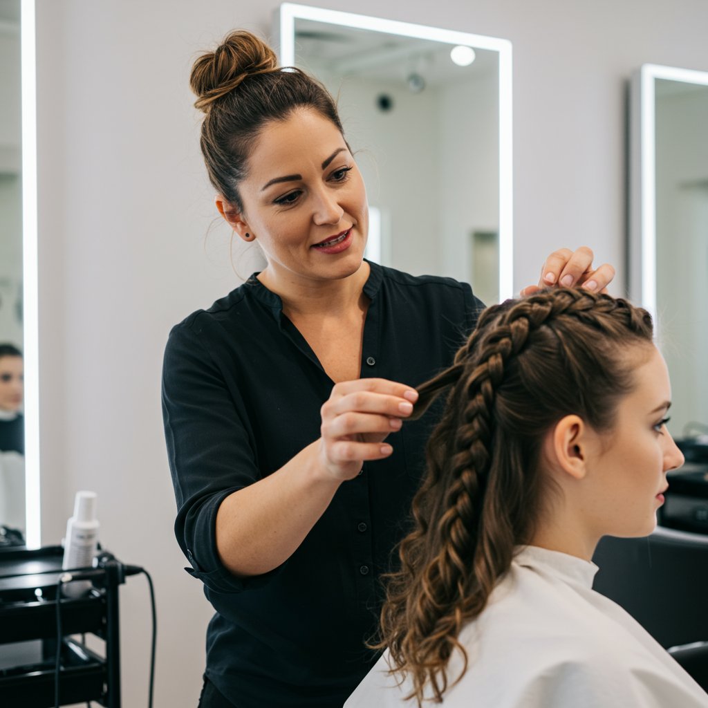 Hairstylist Consulting With Client