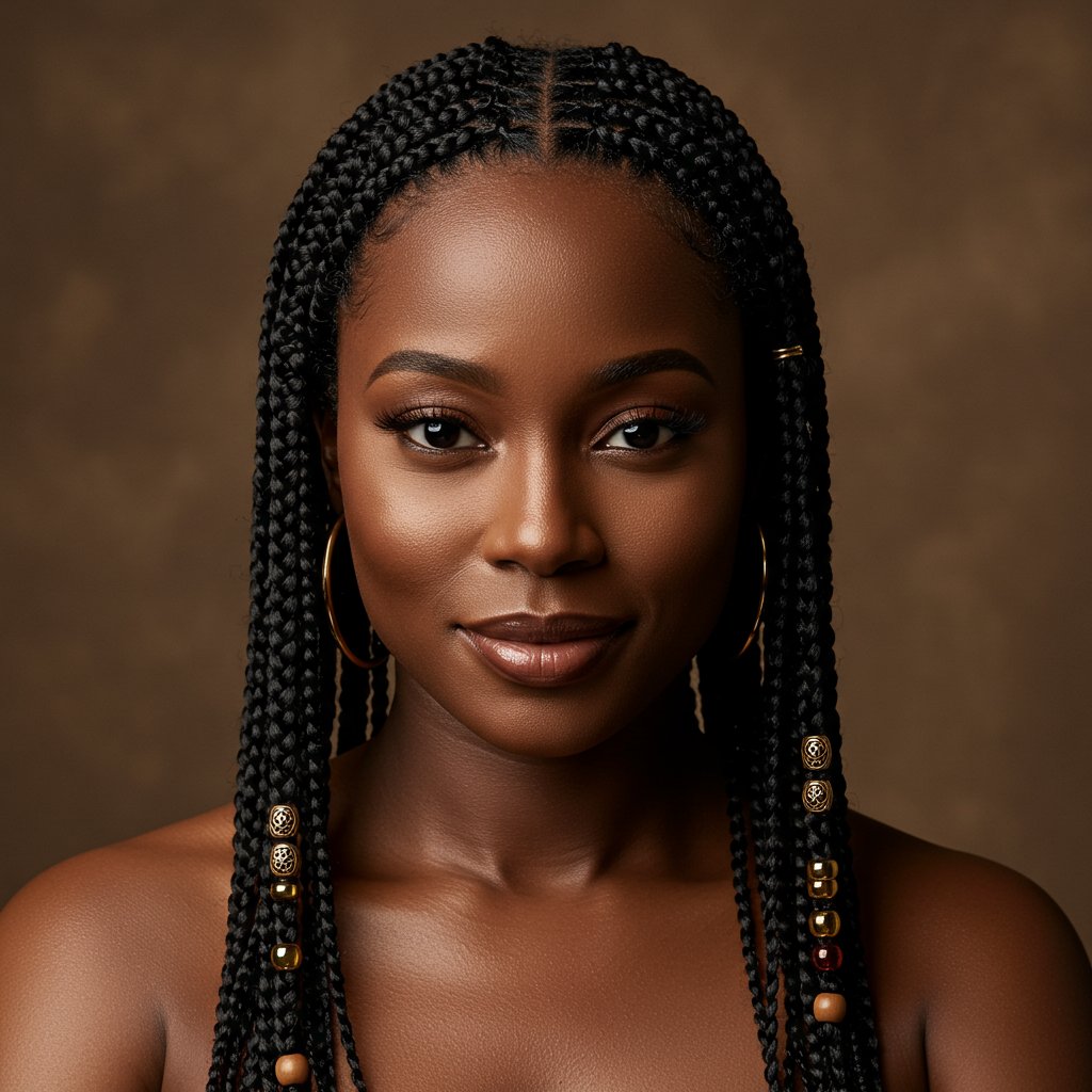 Woman With Elegant Fulani Braids