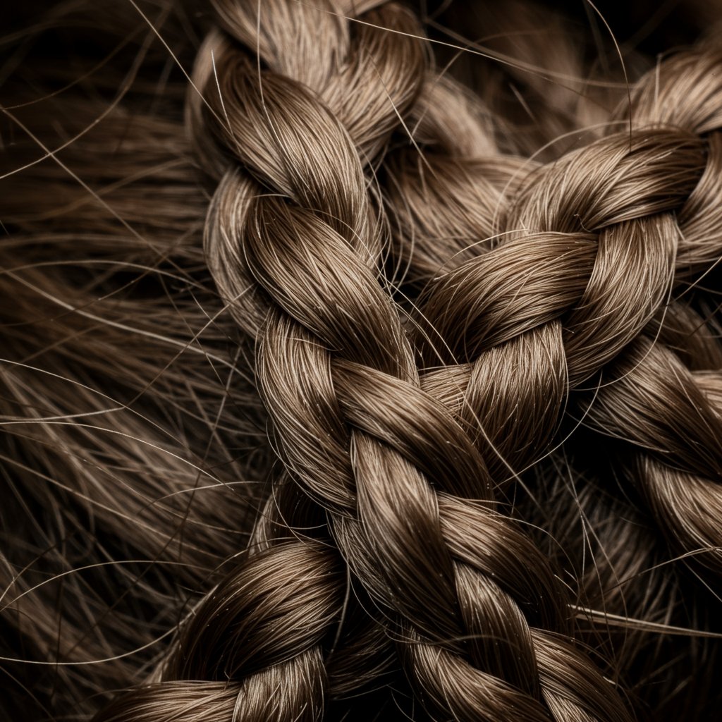 Close-Up-Of-Intricate-Four-Strand-Braid-With-Ribbon