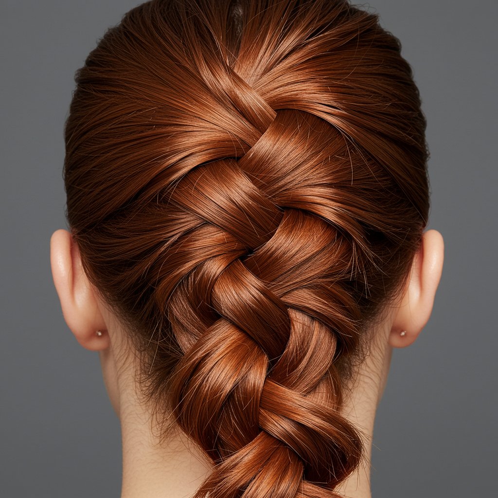 Elegant Dutch Braid Closeup