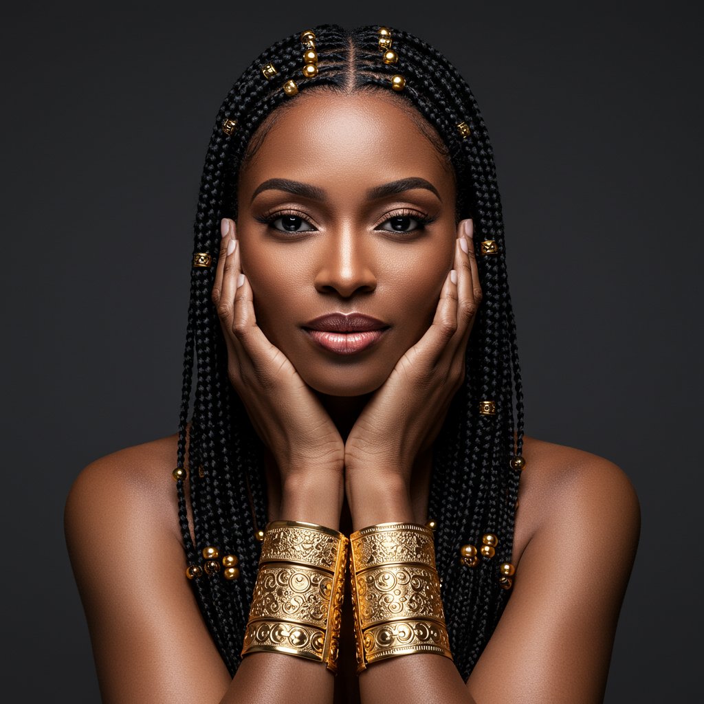Portrait-Of-Woman-With-Fulani-Braids