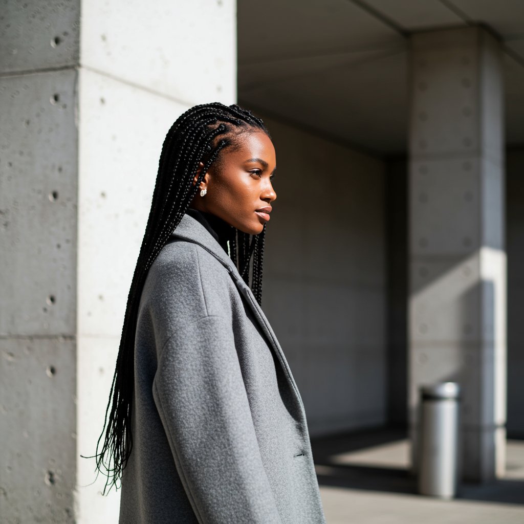 Stylish-Woman-With-Boxer-Braids-In-City