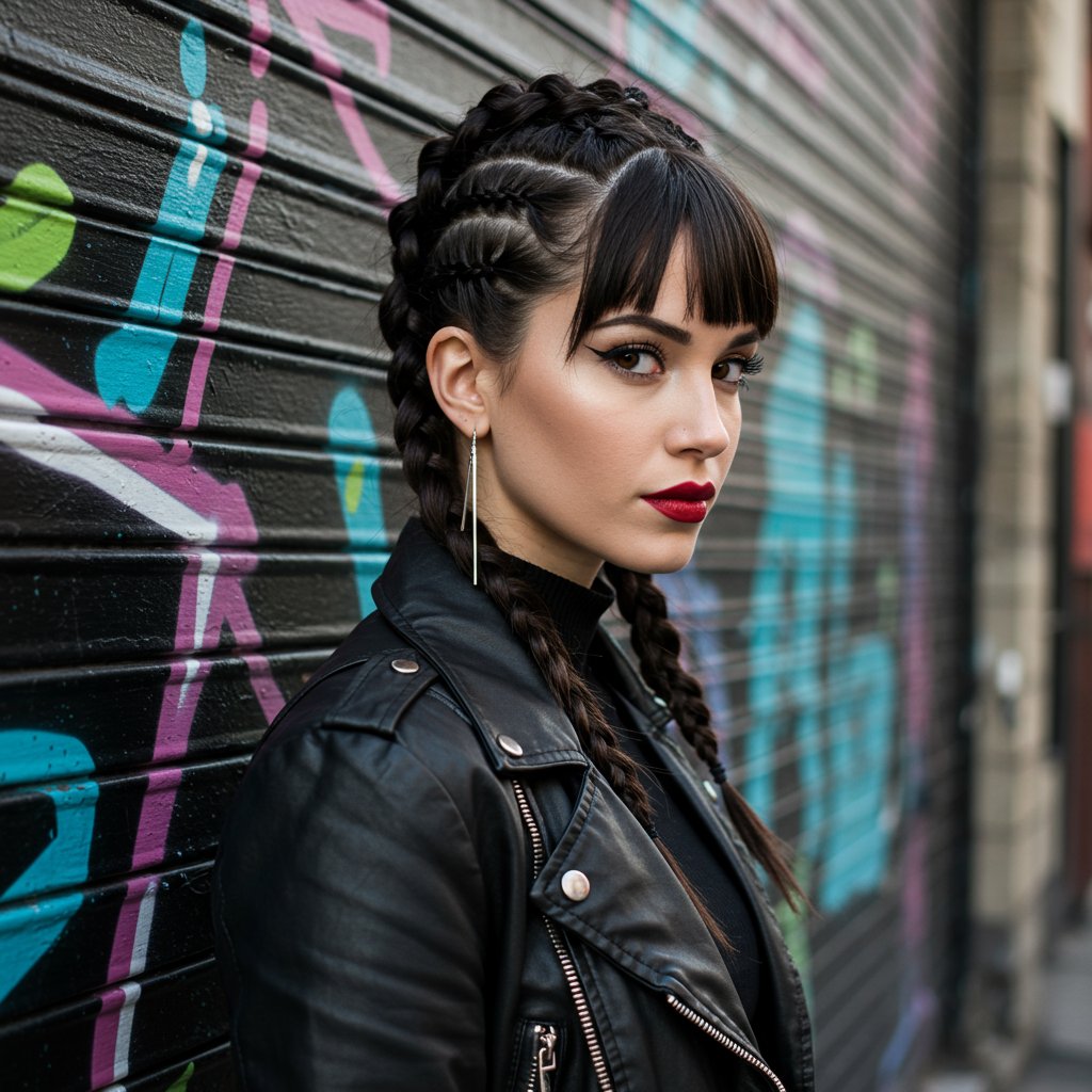 Woman-With-Edgy-Asymmetrical-Braided-Bob
