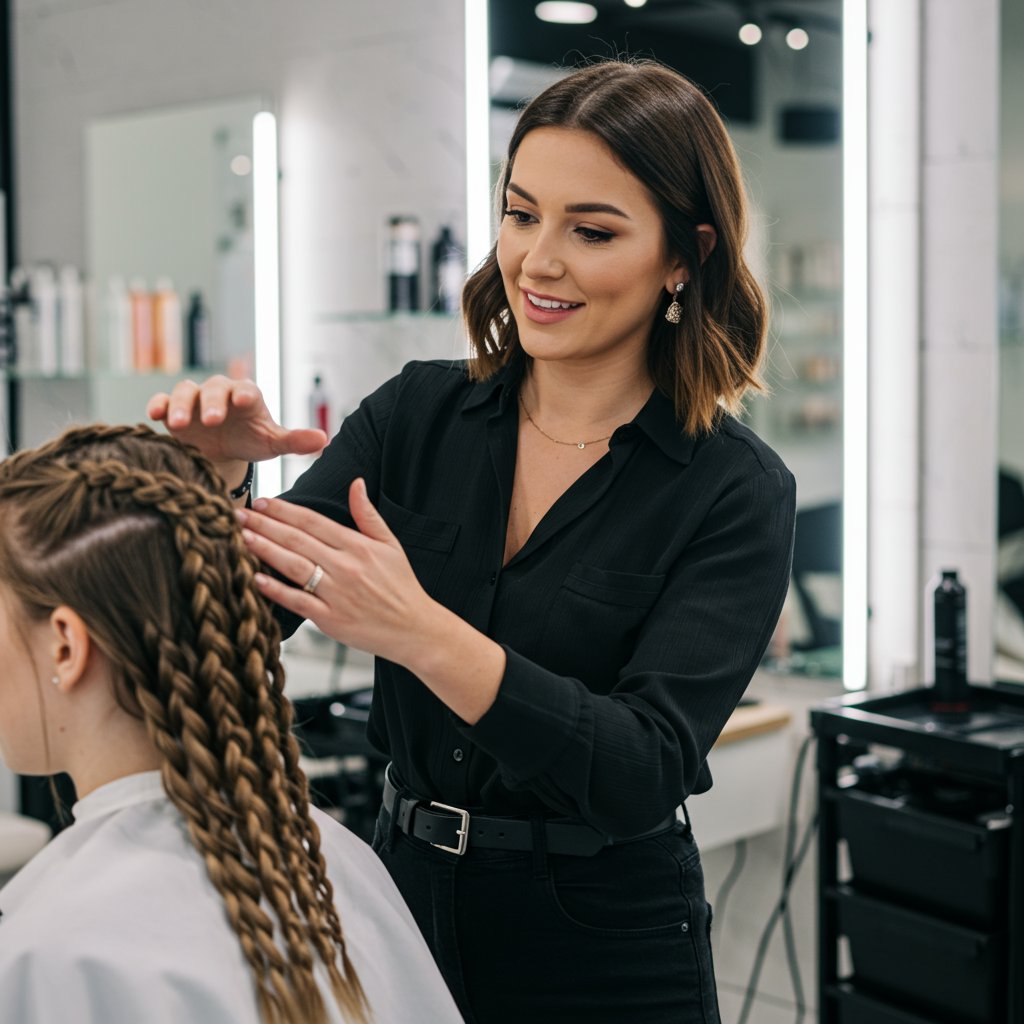 Hairstylist-Consulting-With-Client-About-Braids