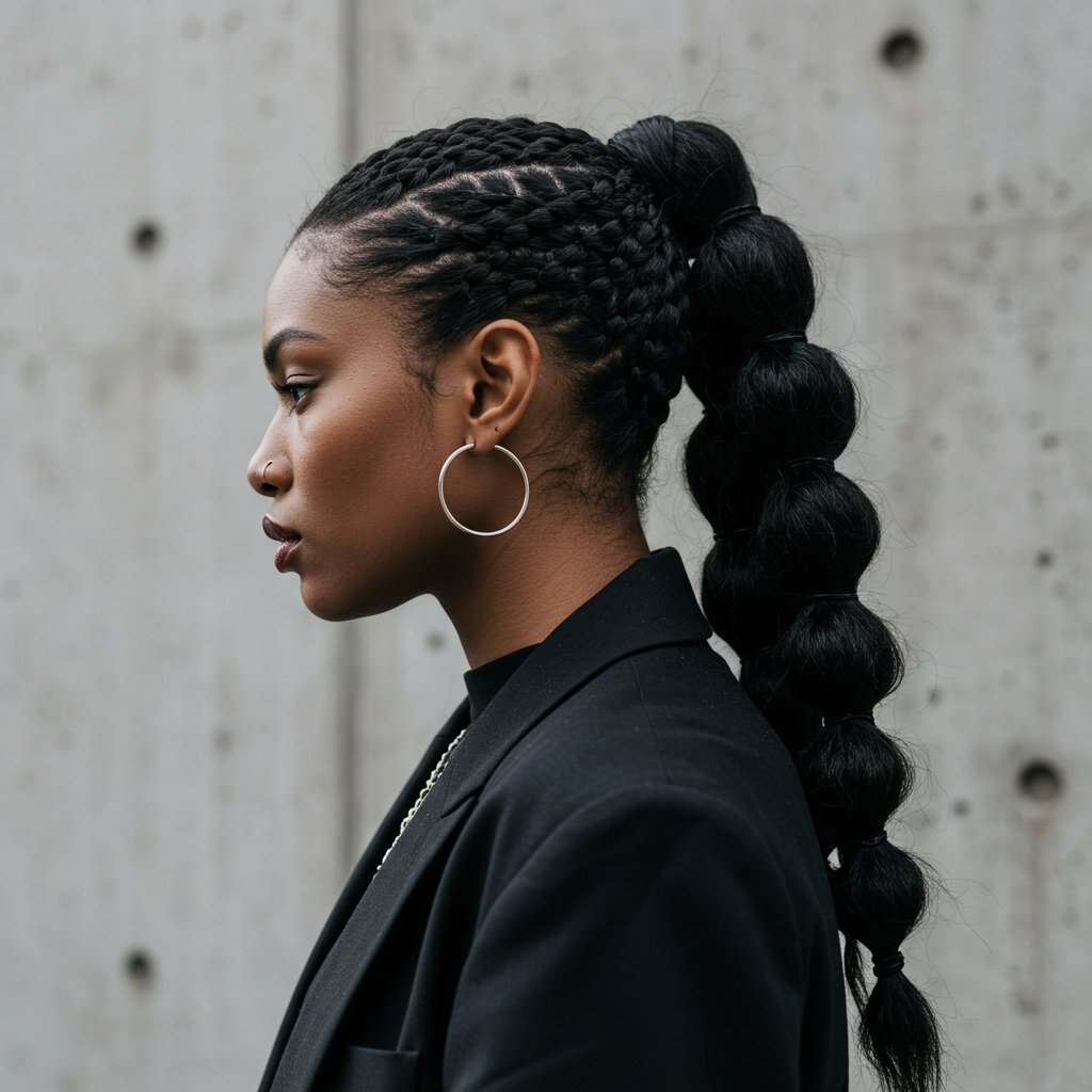 Stylish Person With Bubble Braids
