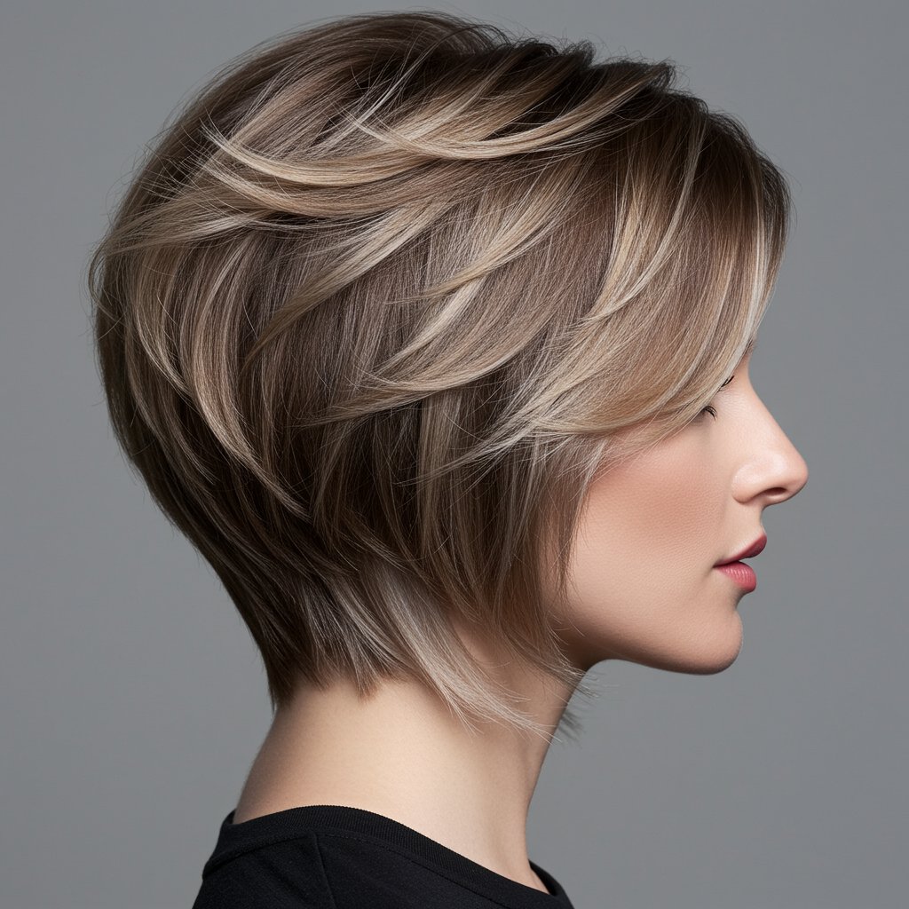 Side Profile Showing Butterfly Cut Layers