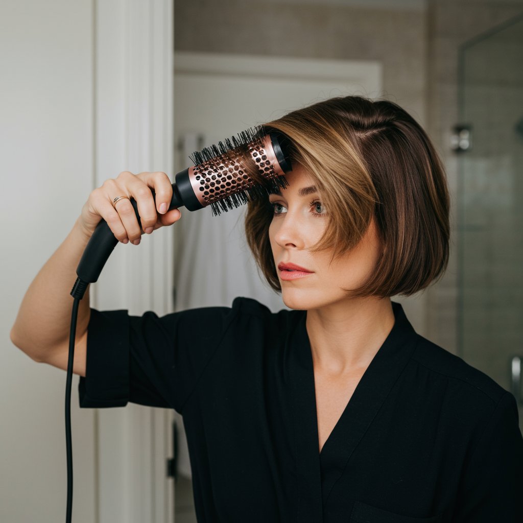 Styling-Butterfly-Cut-With-Round-Brush