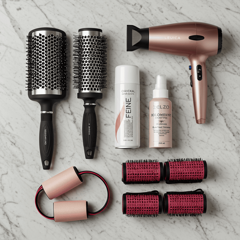 Butterfly Haircut Styling Tools Flatlay