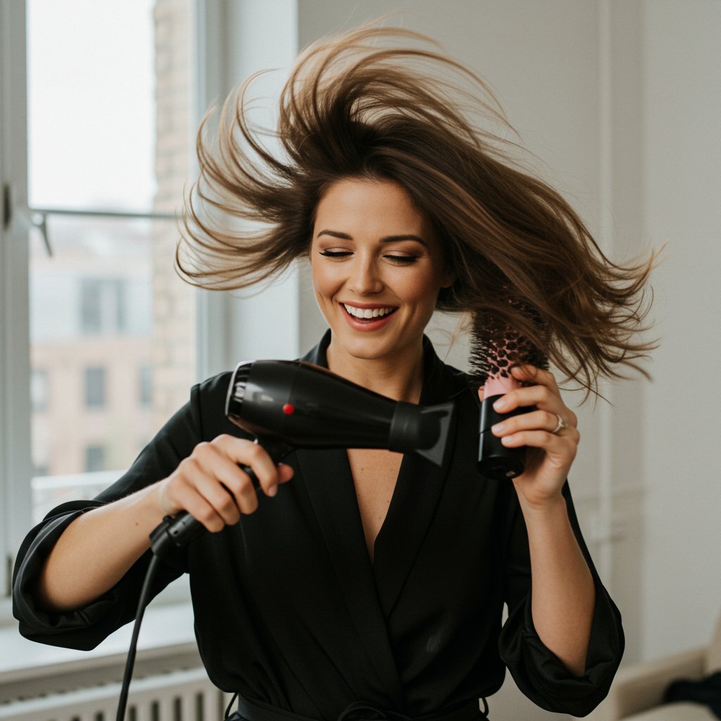 Woman Styling Butterfly Hair