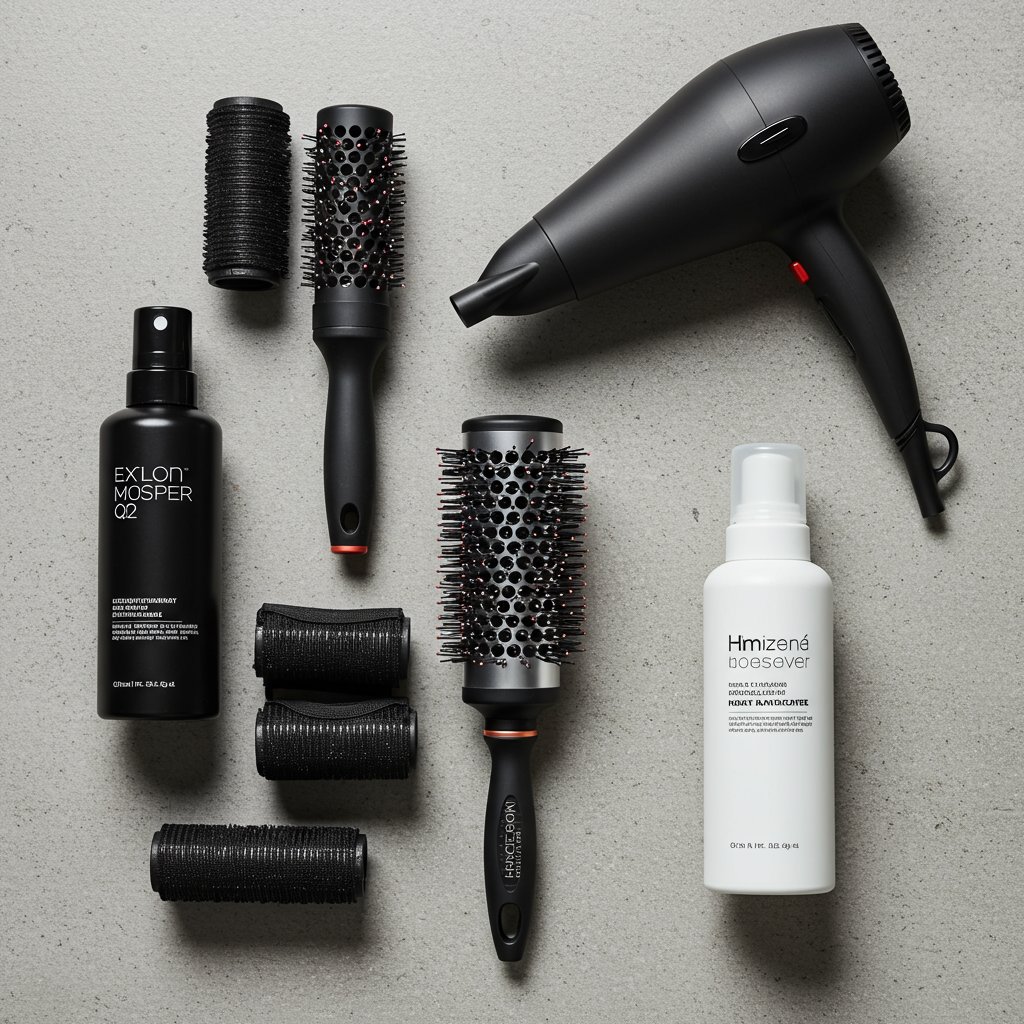 Butterfly Haircut Styling Tools Flatlay