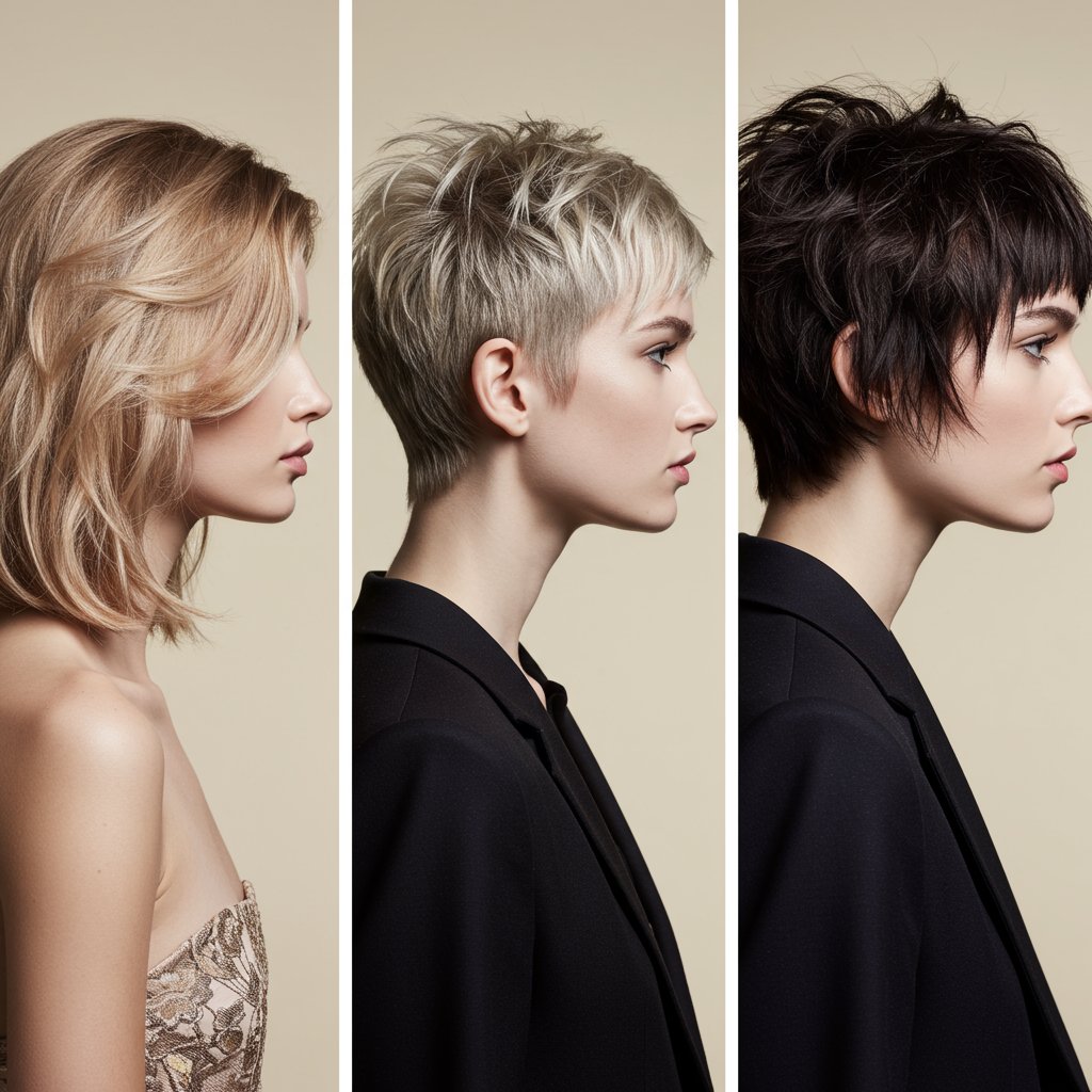 Hairstyle Comparison Triptych