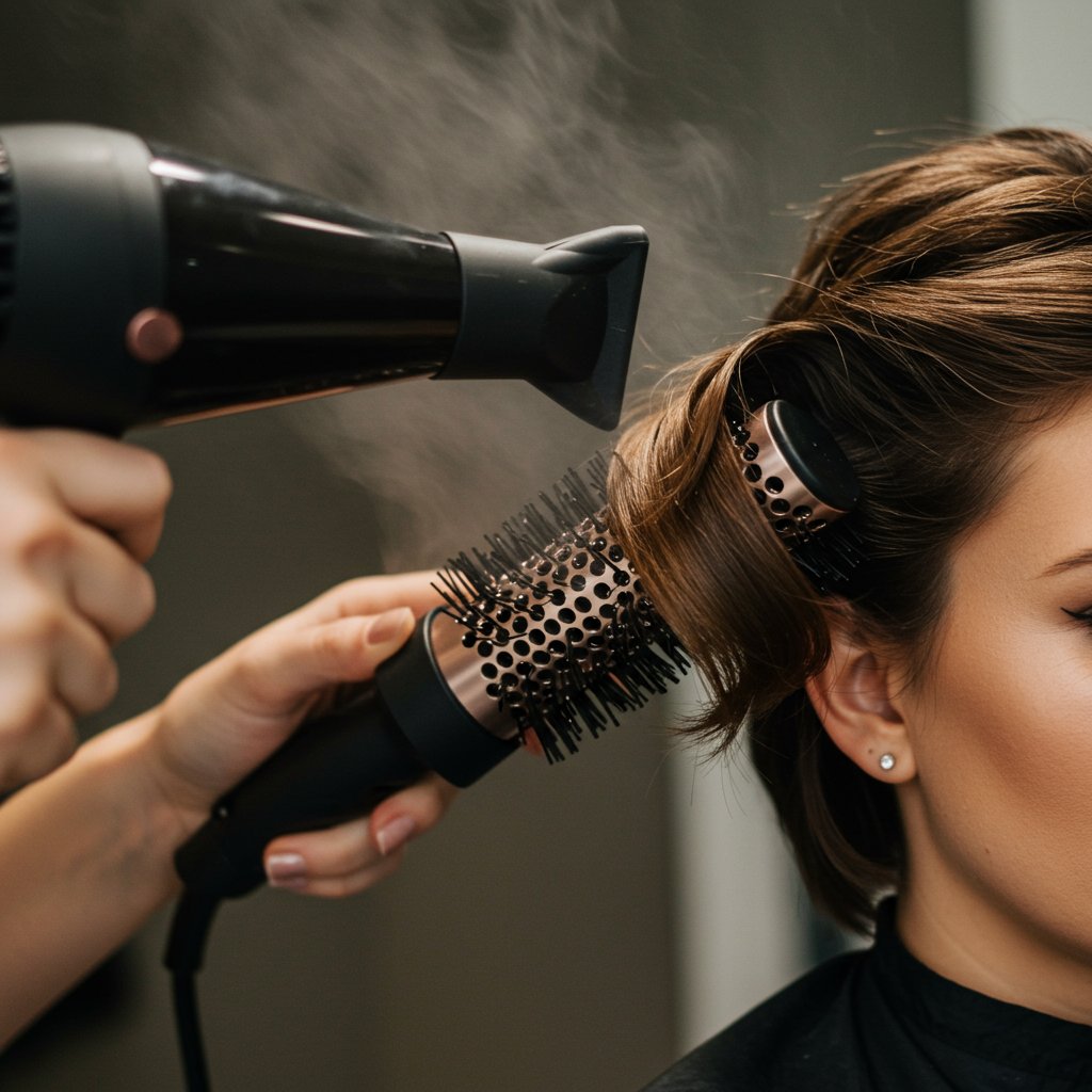Styling-Butterfly-Cut-With-Round-Brush